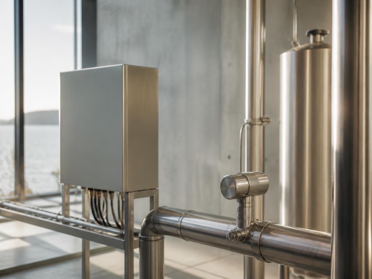 Unbranded control cabinet in a clean Nordic production facility